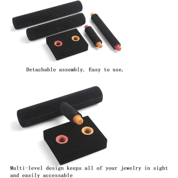 Bracelet Holder Stand Bracelet Dispaly Necklace Organizer Black T-Bar Organizer - Picture 4 of 6